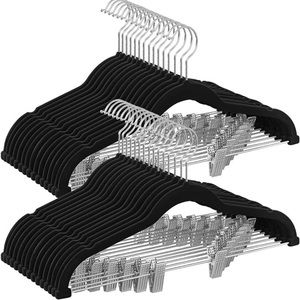 Pants hangers with clips